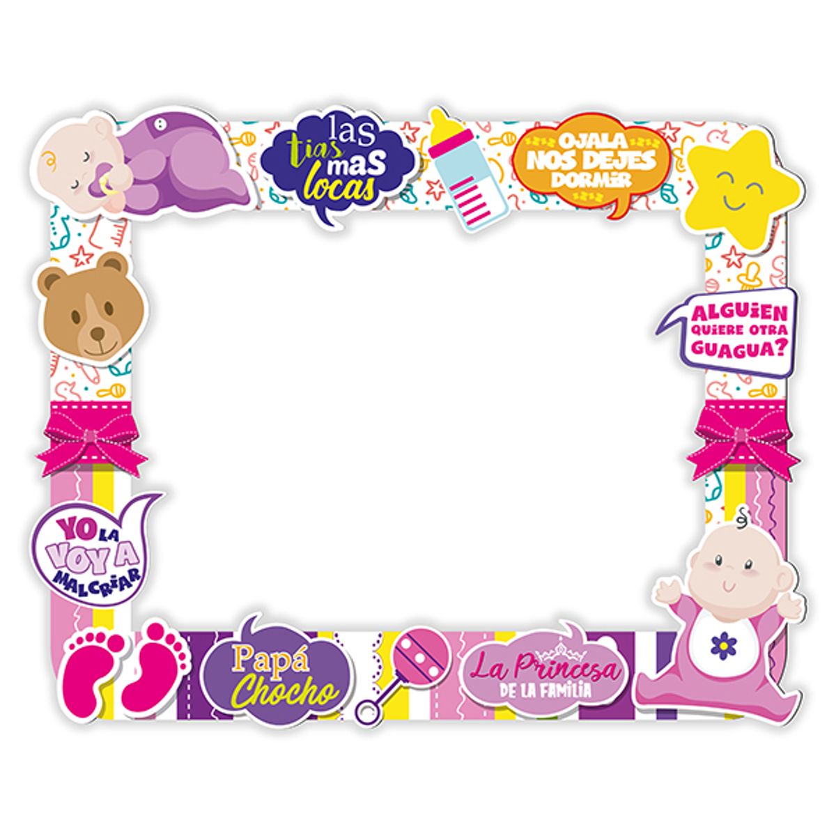 GENERICO - MARCO SELFIE BABY SHOWER NENA 87X70 CM X1 UNI