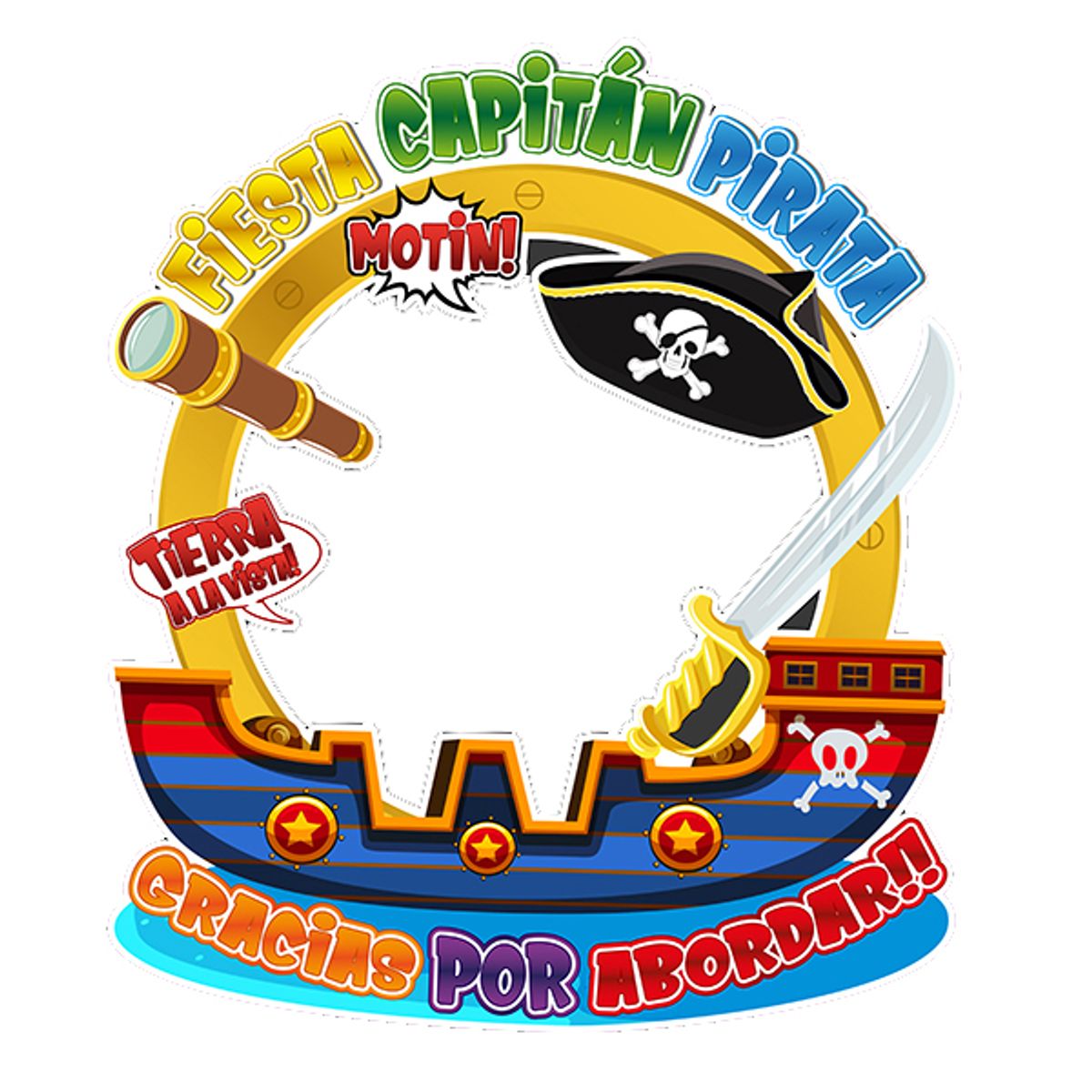 GENERICO - MARCO SELFIE PIRATA 87X70 CM X1 UNI