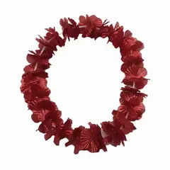 GENERICO - Collar Cotillón Hawaiano Rojo Metalizado