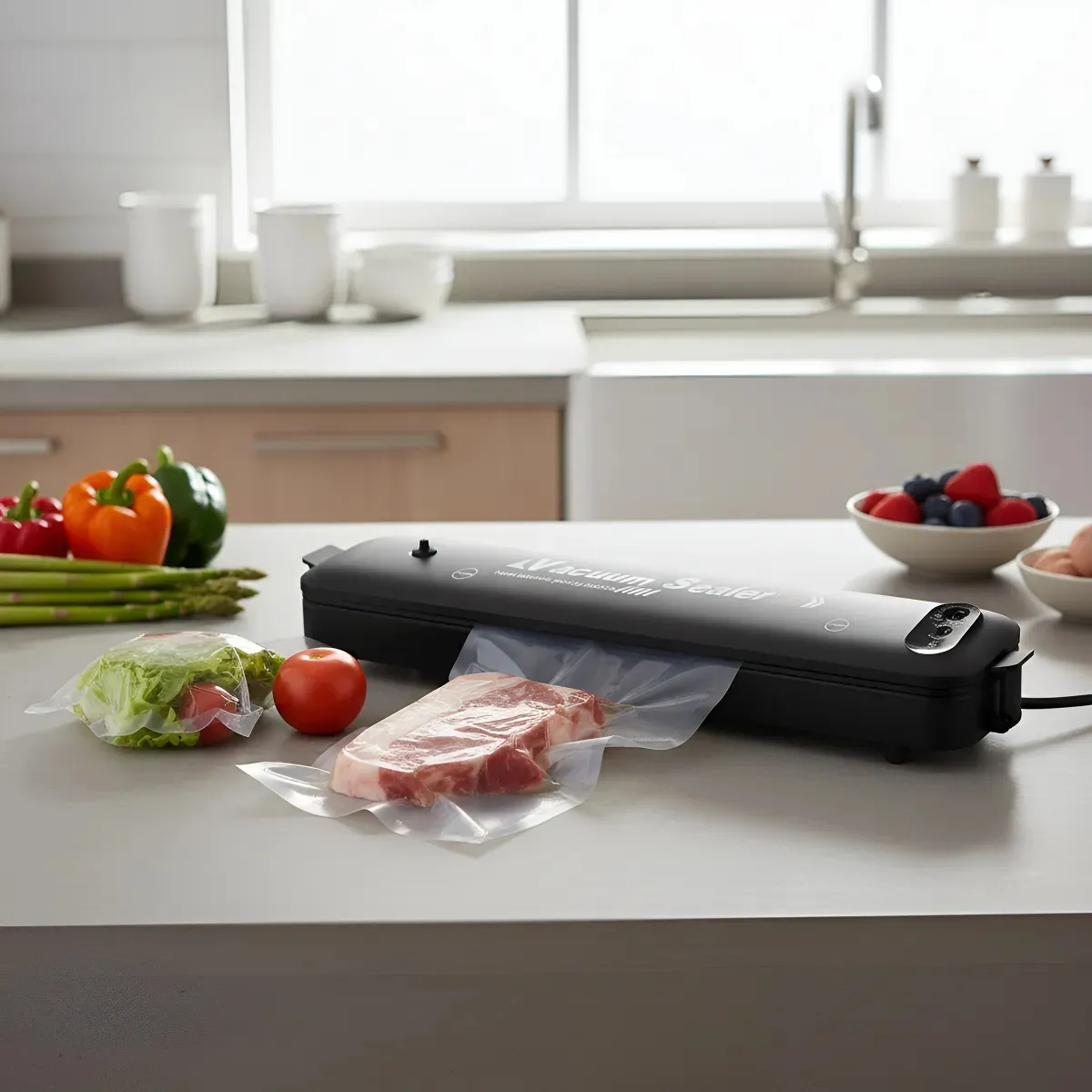 GENERICO - Máquina Selladora Al Vacío Automática para Alimentos Conserva Frescura FIGOIMPORT