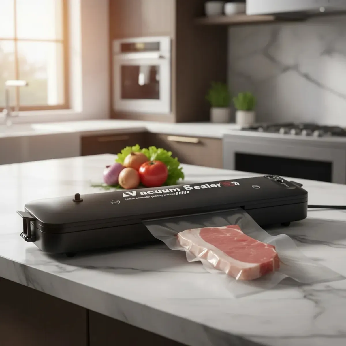 GENERICO - Máquina Selladora Al Vacío Automática para Alimentos Conserva Frescura FIGOIMPORT