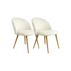 HABITA2 CHILE - Pack 2 Silla Nordic Felpa patas simil madera