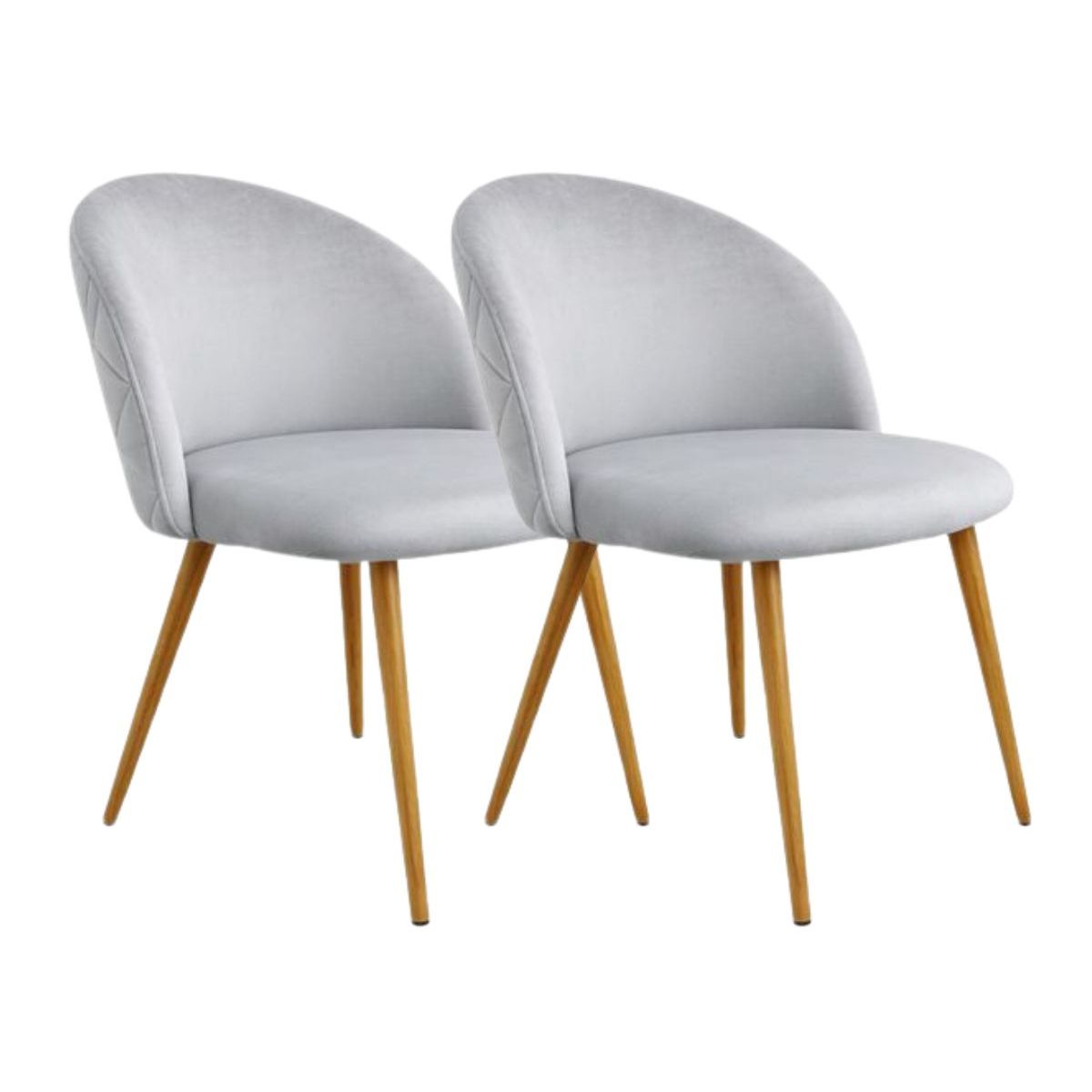 HABITA2 CHILE - Pack 2 Silla Nordic  Felpa patas simil madera