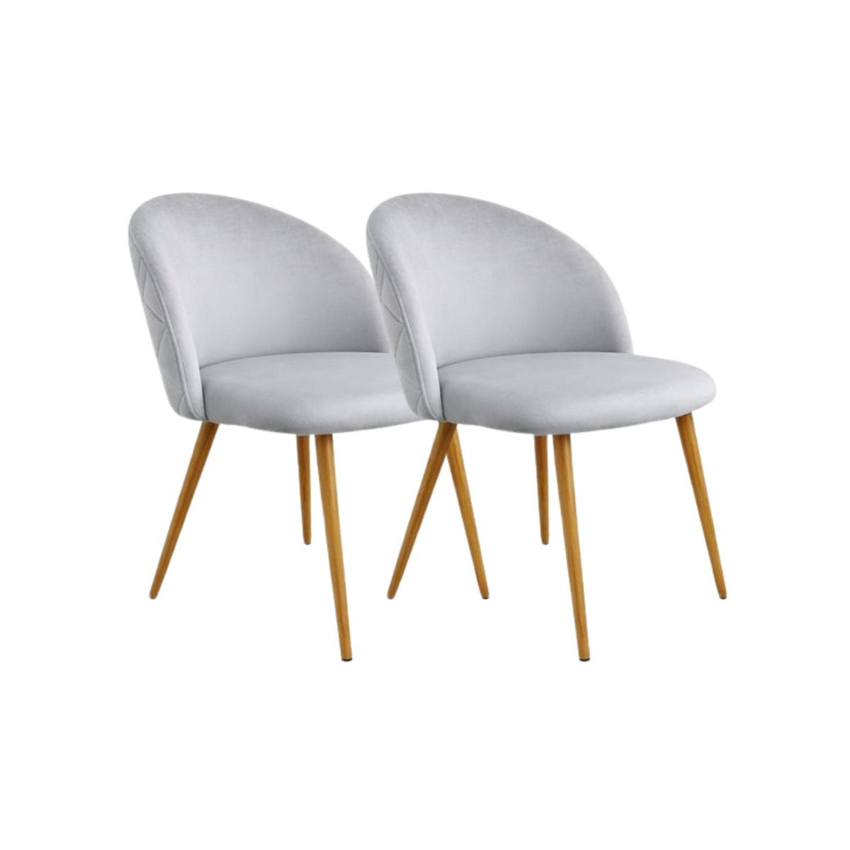HABITA2 CHILE - Pack 2 Silla Nordic  Felpa patas simil madera