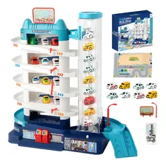 GENERICO - Pista De Autos Bighouse Electrica Juguete Niños 6 Niveles Color Celeste