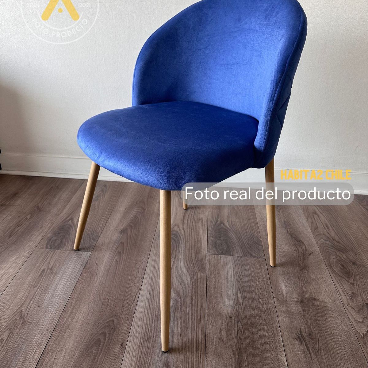 HABITA2 CHILE - Silla Nordic Felpa patas simil madera