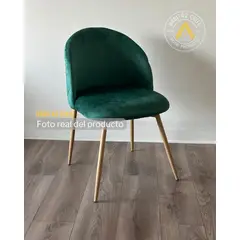 HABITA2 CHILE - Silla Nordic Felpa patas simil madera