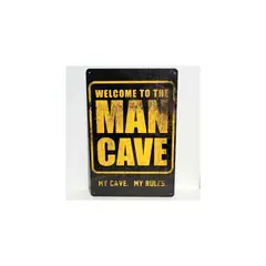 GENERICO - Cuadro Metálico Man Cave 20x30cm Vintage