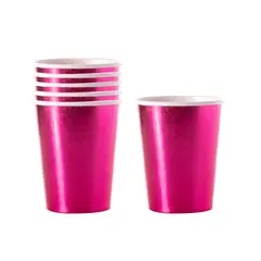 GENERICO - VASO CARTON 7 FUCSIA METALIC X6
