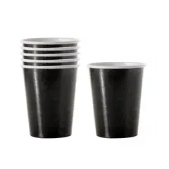 GENERICO - VASO CARTON 7 NEGRO METALIC X6