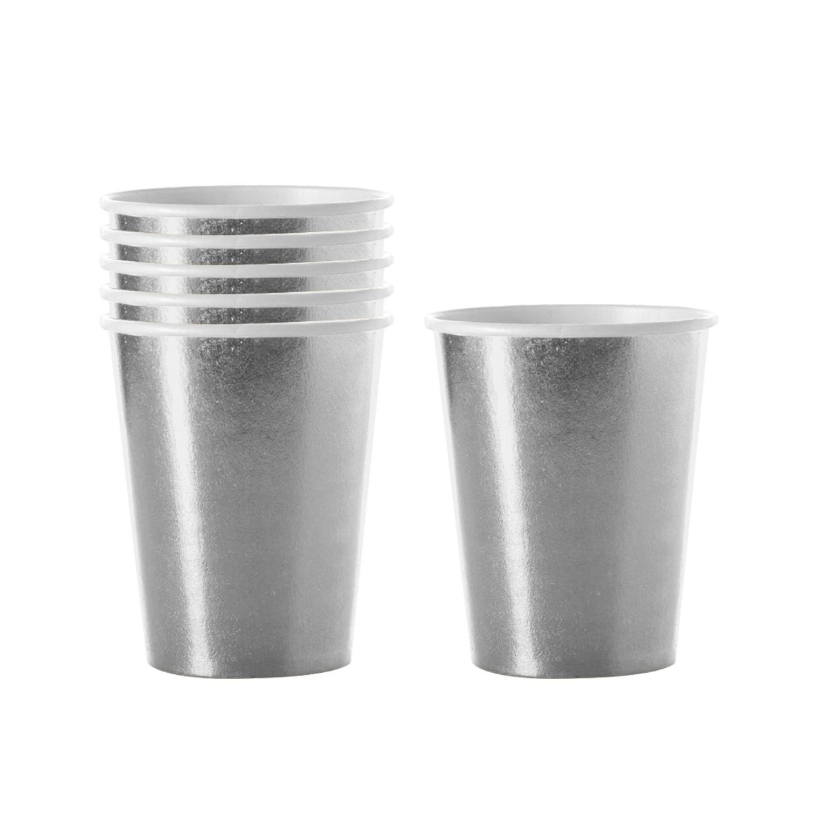 GENERICO - VASO CARTON 7 PLATEADO X6