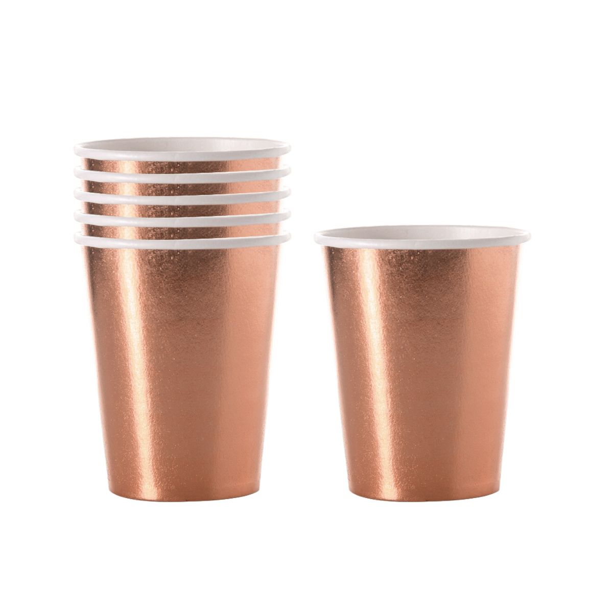 GENERICO - VASO CARTON 7 ROSE GOLD X6