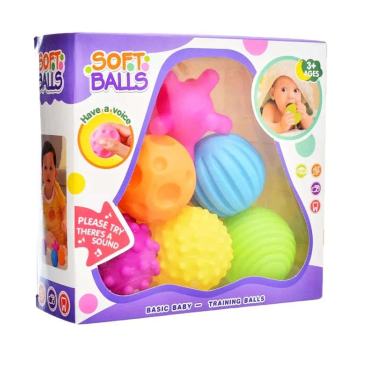 GENERICO - Set de 6 Pelotas Sensoriales Texturizadas para Bebé Educativas