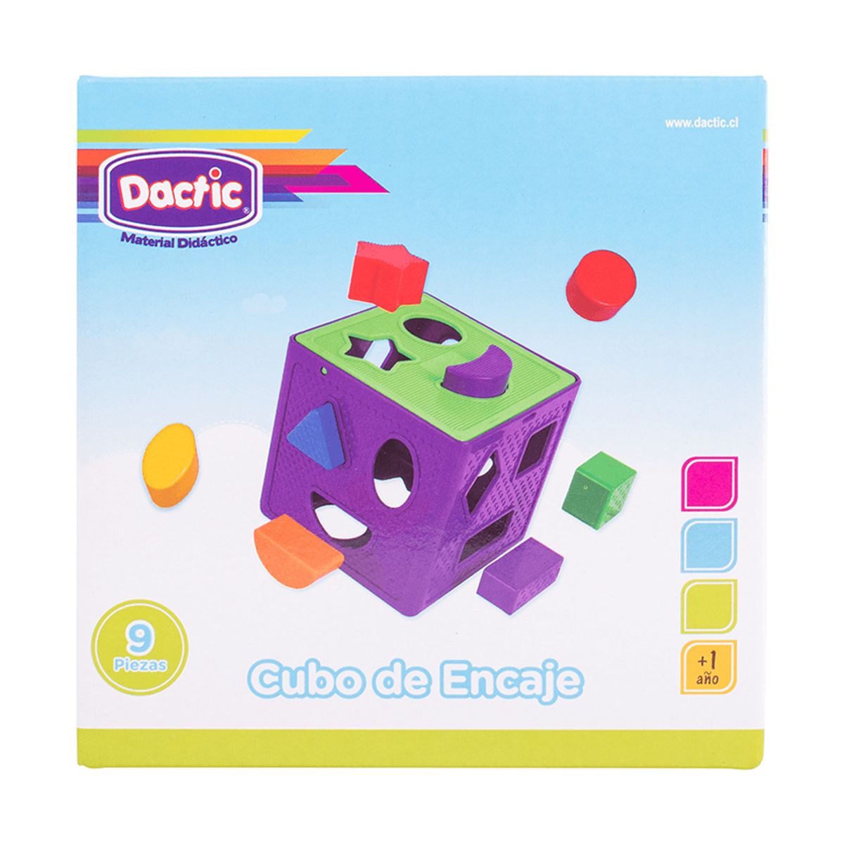 DACTIC - Cubo de Encaje Plástico 9 Piezas