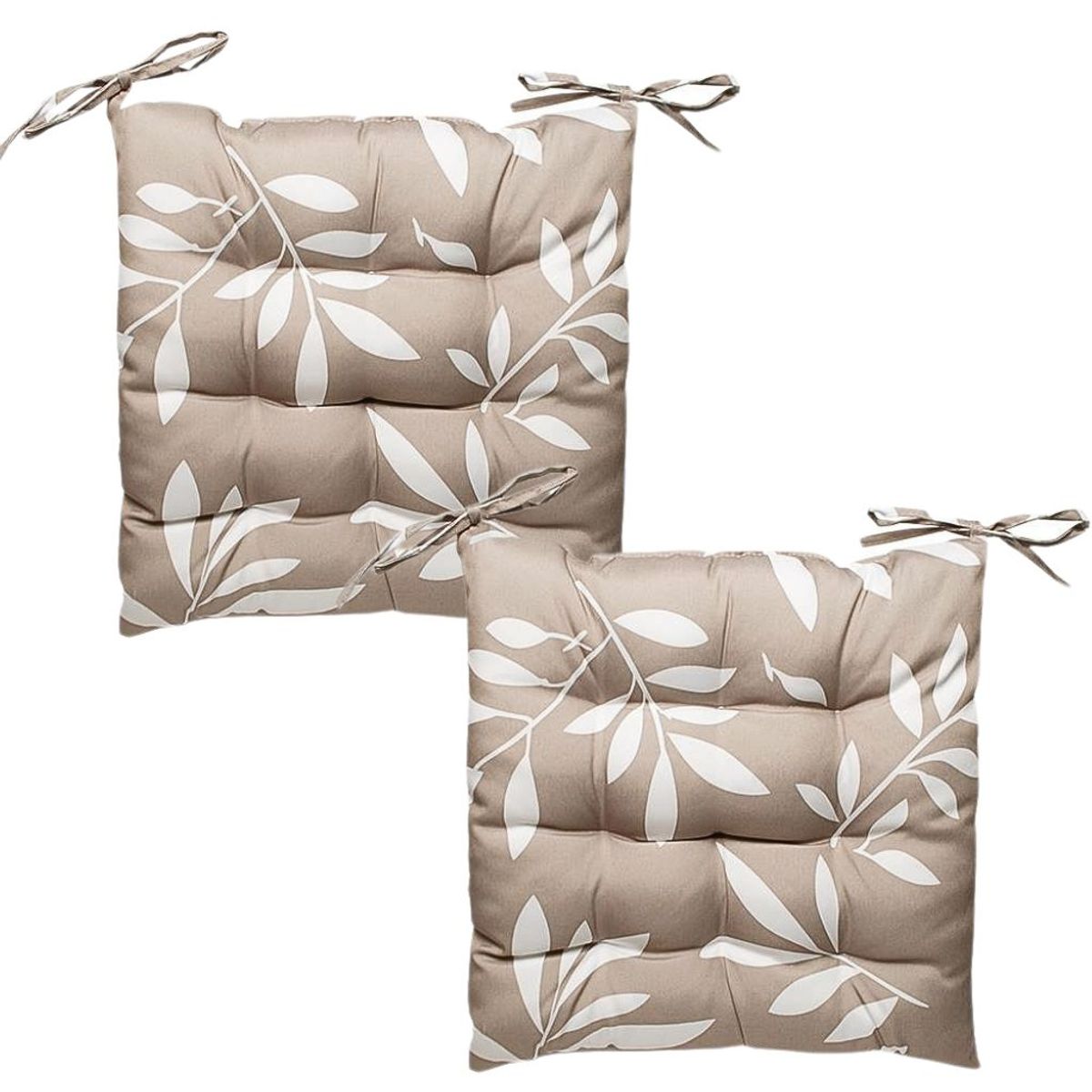 BOHEMIK - Pack de 2 Cojines para silla 40 cm x 40 cm Prado Beige