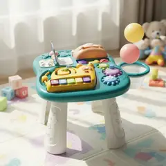 GENERICO - Mesa de Juego Educativa 2 en 1 para Bebé con Música y Actividades