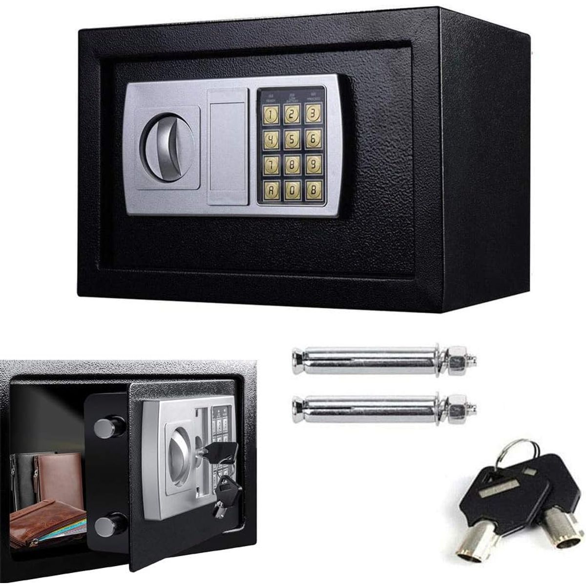 MOVI - CAJA FUERTE ELECTRÓNICA SEGURIDAD DOMÉSTICA CON TECLADO Y LLAVE