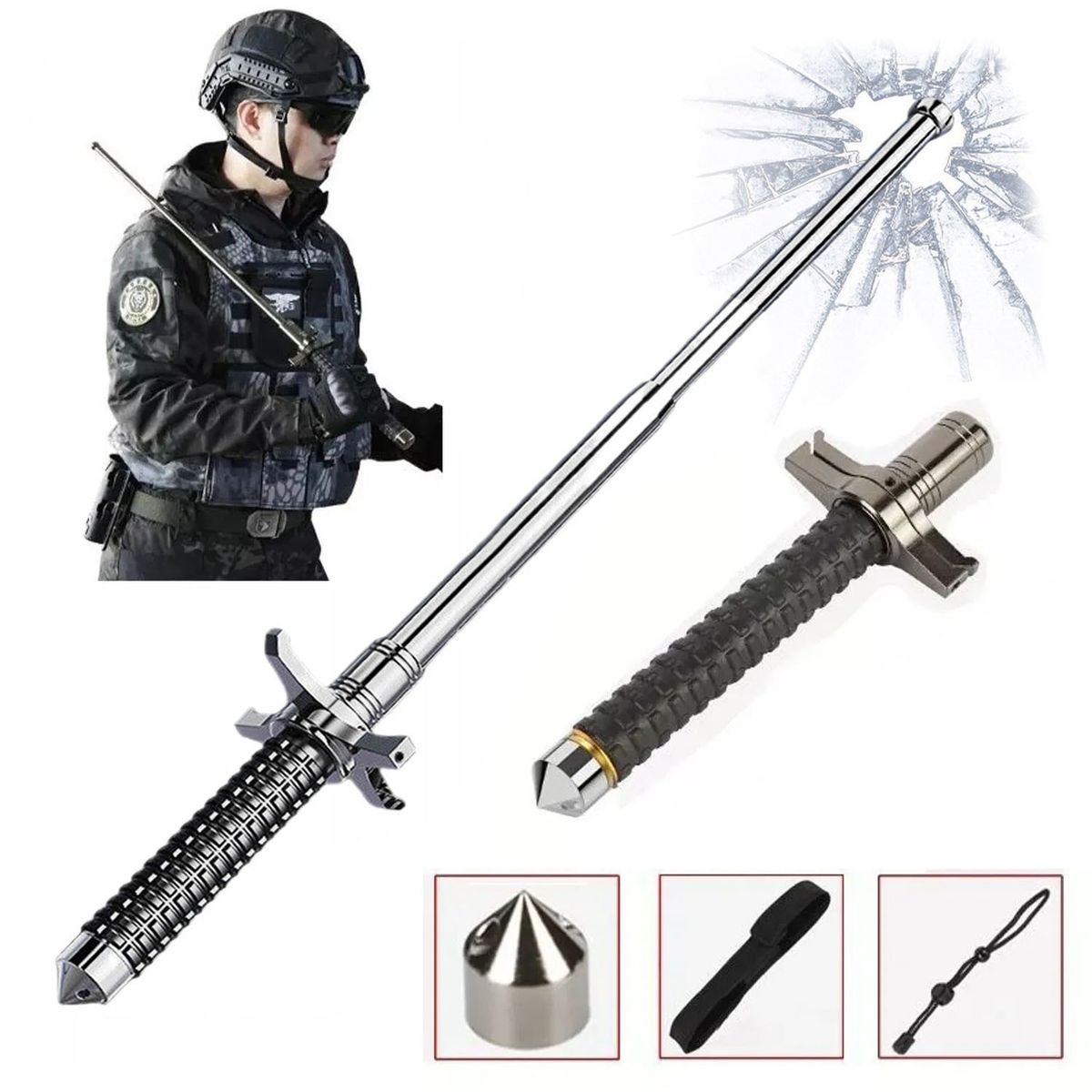 GENERICO - Baston Retráctil 1mt De Largo producto De Calidad Premium