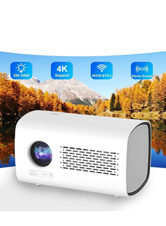 BLUEDREAMER Proyector Profesional 4k Android Wifi Full Hd 1080p
