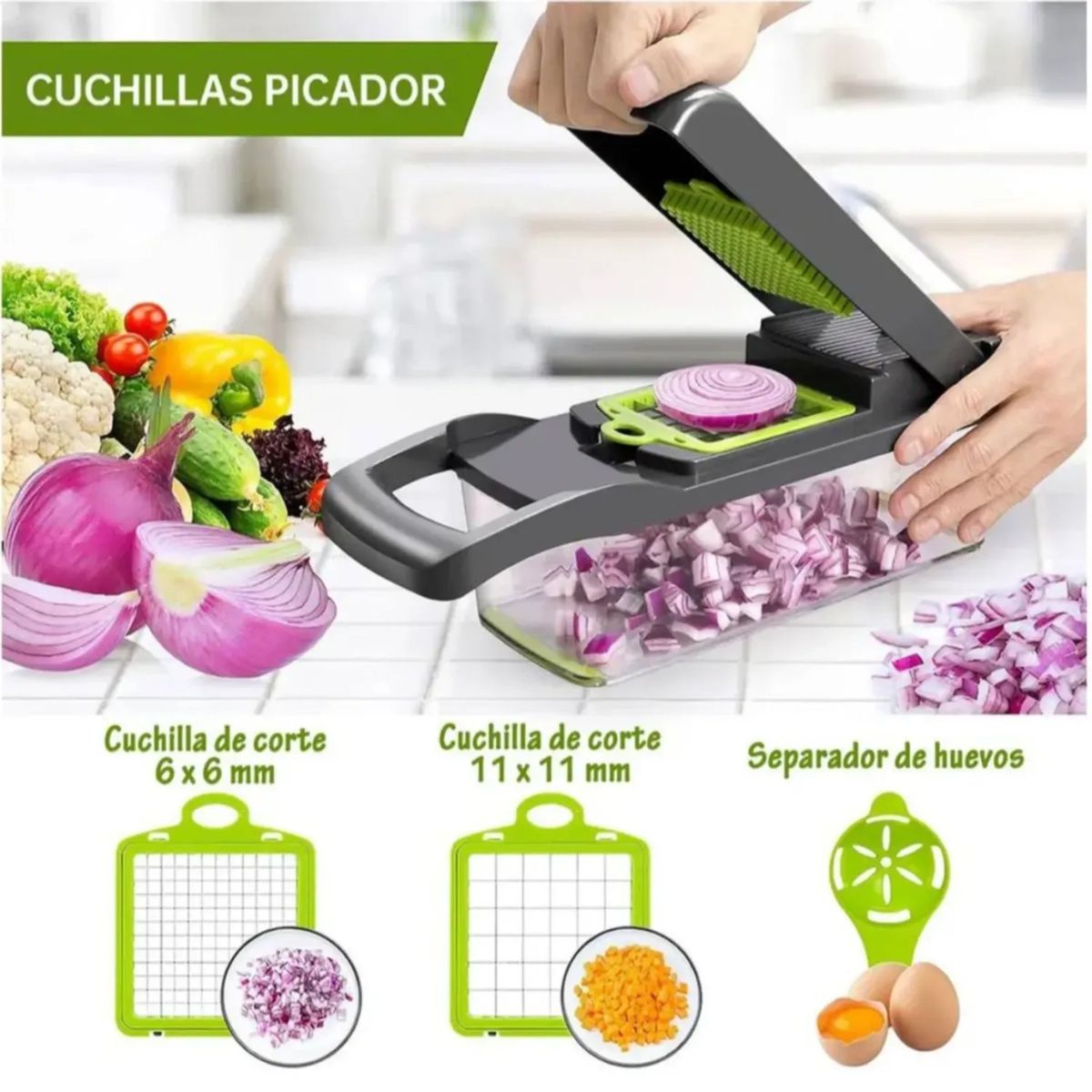 MOVI - Picador y Rallador de verduras y frutas 12 en 1