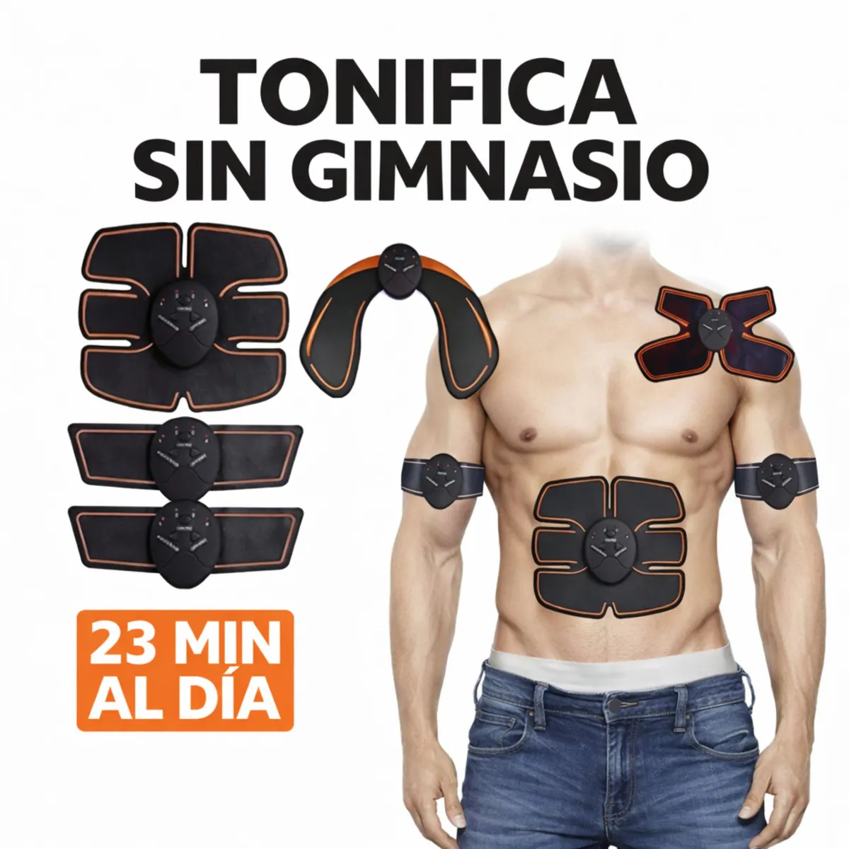 MOVI - Electroestimulador Muscular 5 en 1 EMS – Tonifica Abdomen, Glúteos y Brazos en Casa + Masajeador
