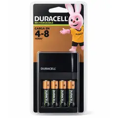 DURACELL - Cargador de Pilas + 4 Baterías A A Recargables