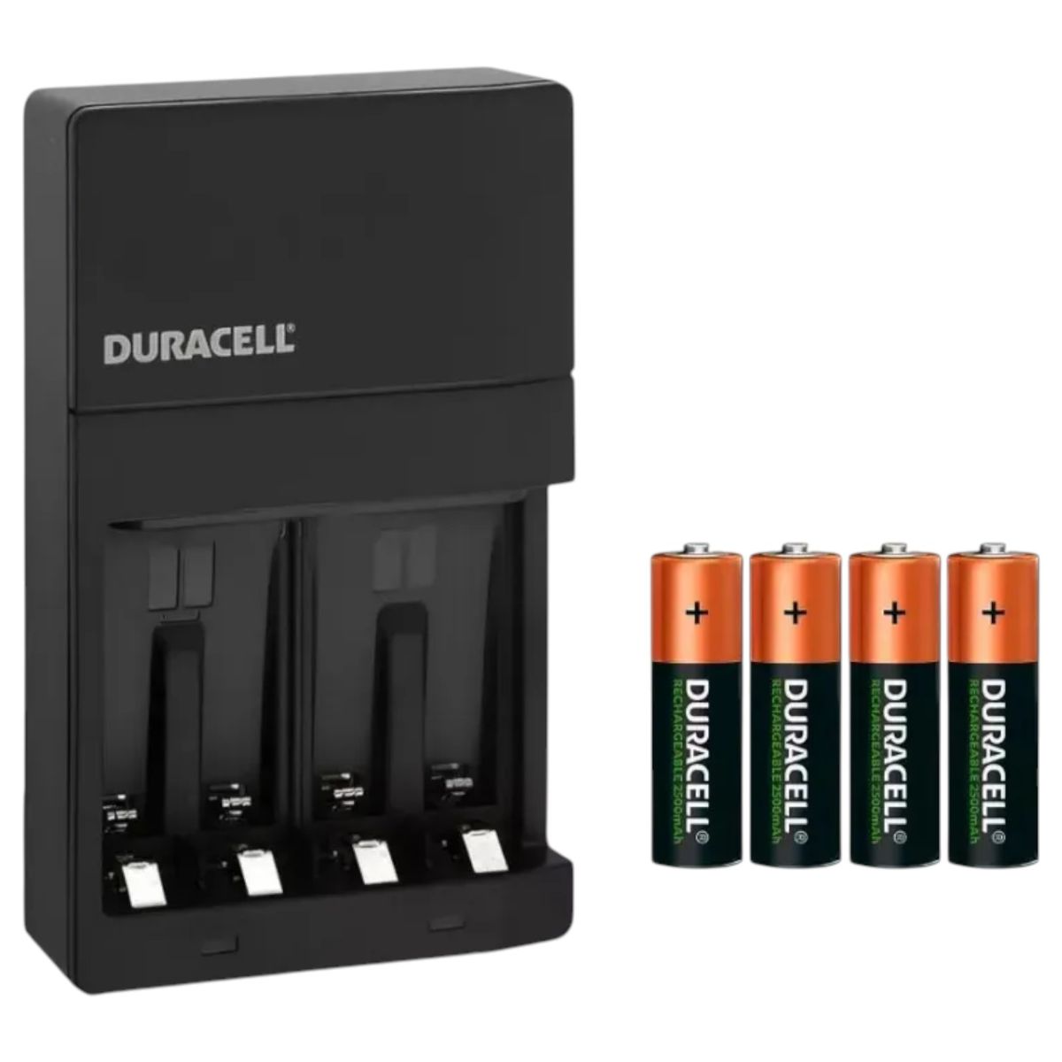 DURACELL - Cargador de Pilas Duracell  + 4 Baterías A A Recargables