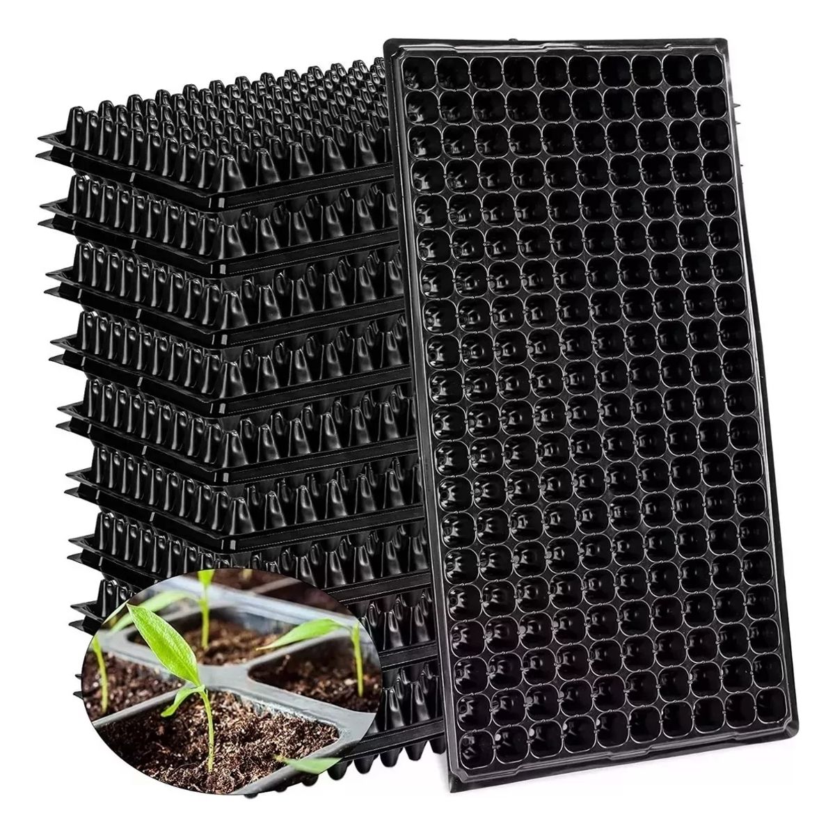 KINDA NICE - Pack 12 Almacigueras Bandejas Rígidas 128 Cavidades