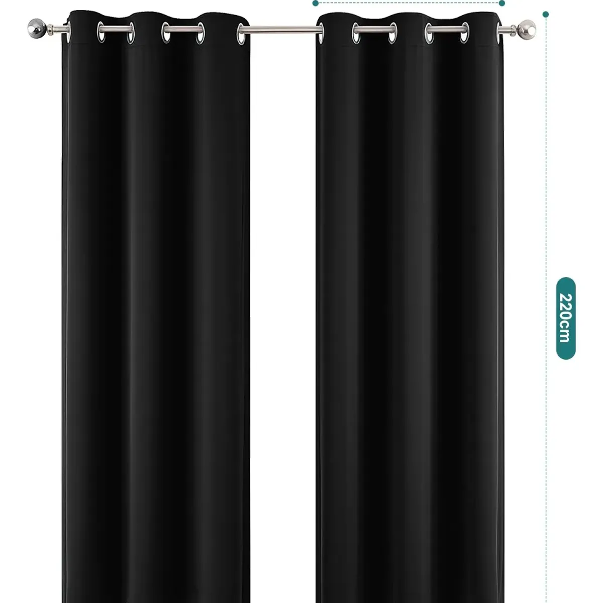 SUPERCENTER - 2 Paños Cortinas Blackout Engomada Tela 140x220 Cm Textura Negro
