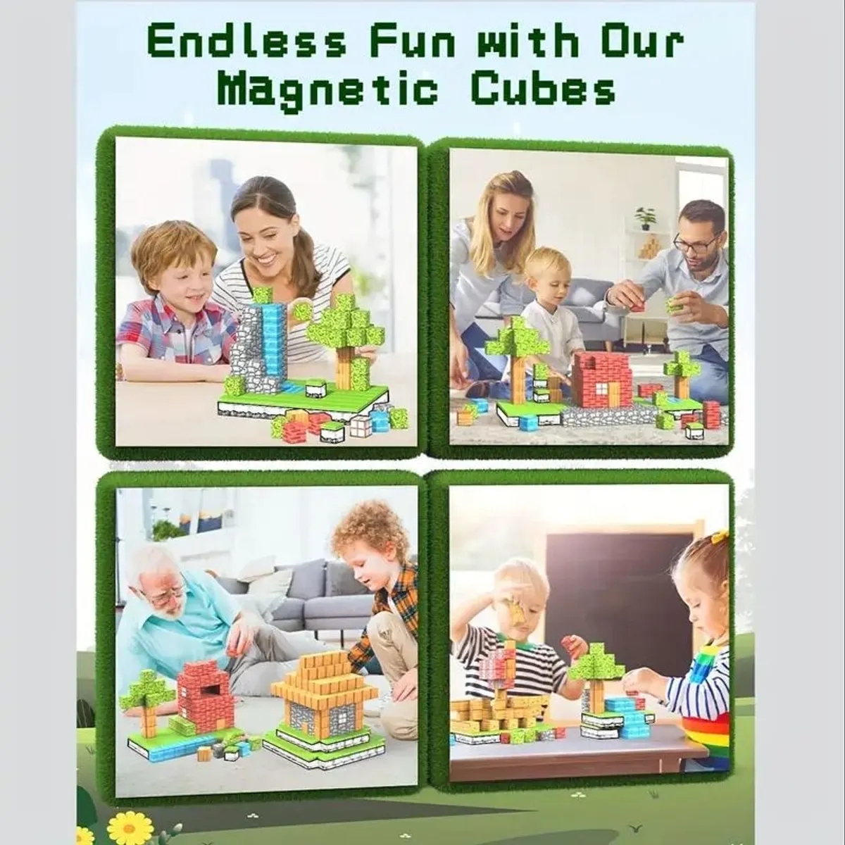 TOYUN TOYUN - Cubos De Construcción Magnéticos Para Niños