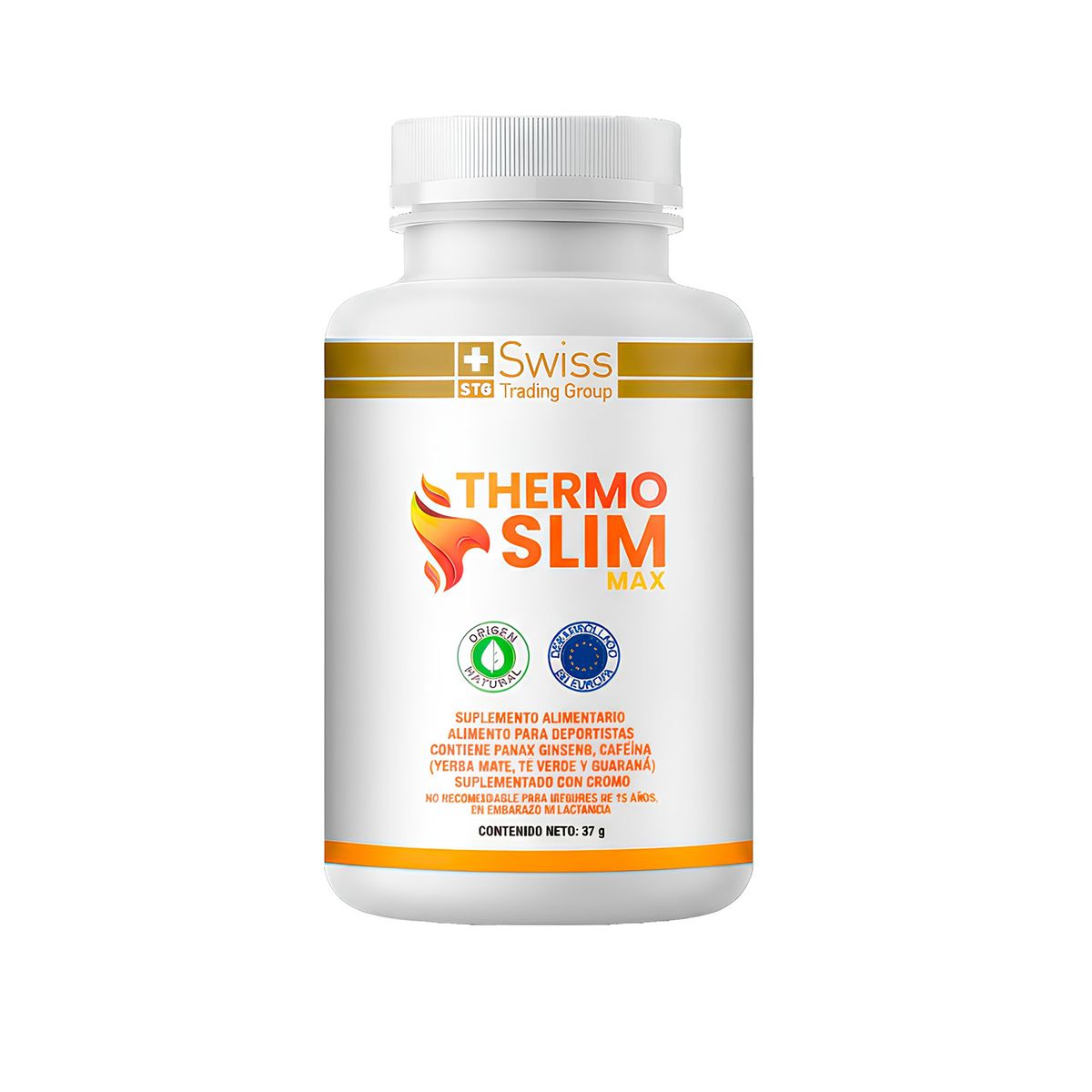 SWISS NATURE LABS - Suplemento Alimenticio Thermo Slim Quemador de Grasa 60 Capsulas Sin Azucar Con Ginseng Panax