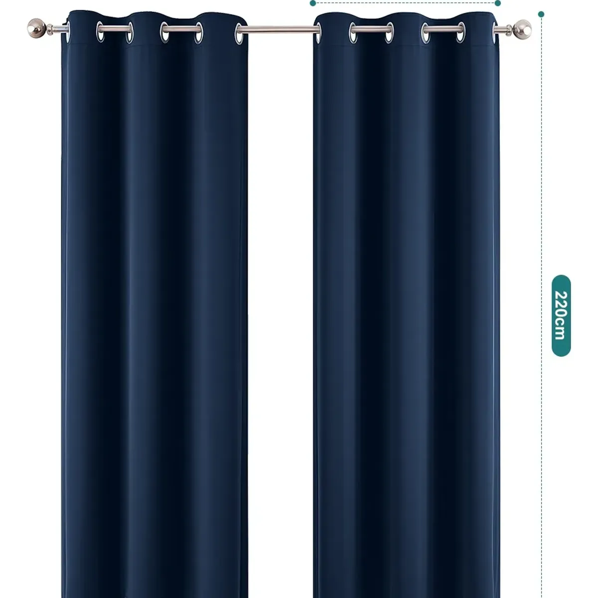 SUPERCENTER - 2 Paños Cortinas Blackout Engomada Tela 140x220 Cm Textura Azul