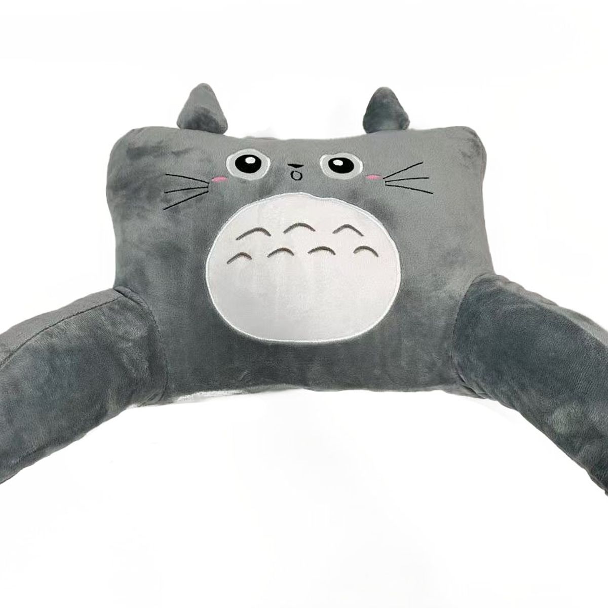 GENERAL - Grey Cat Car Lombar Pillow Asiento De Coche Cojín Plateado