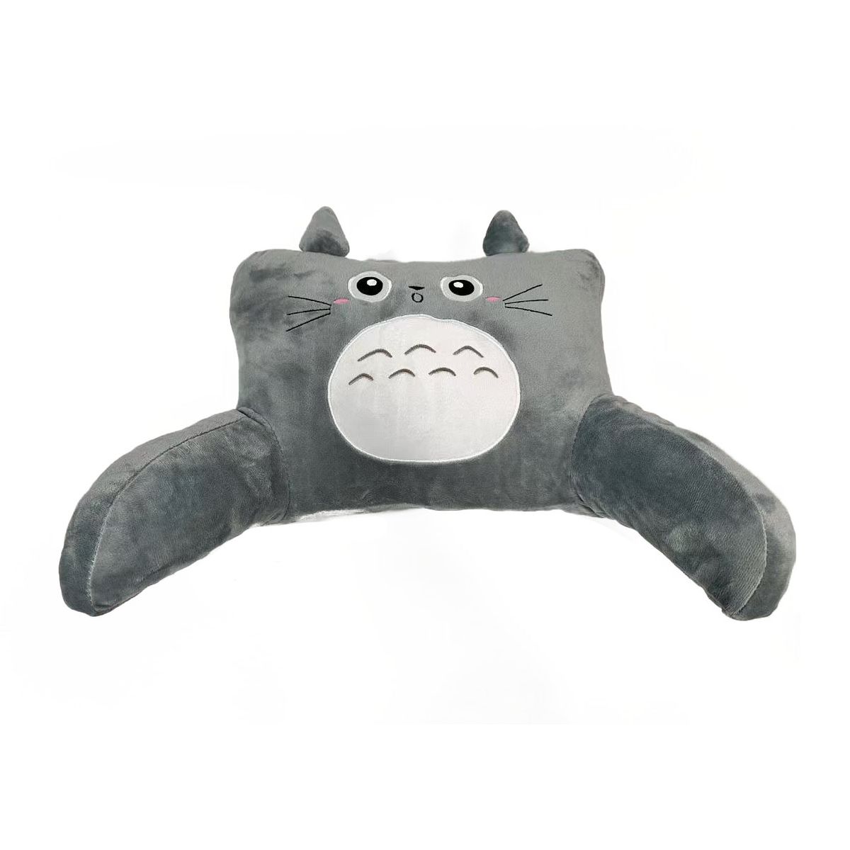 GENERAL - Grey Cat Car Lombar Pillow Asiento De Coche Cojín Plateado