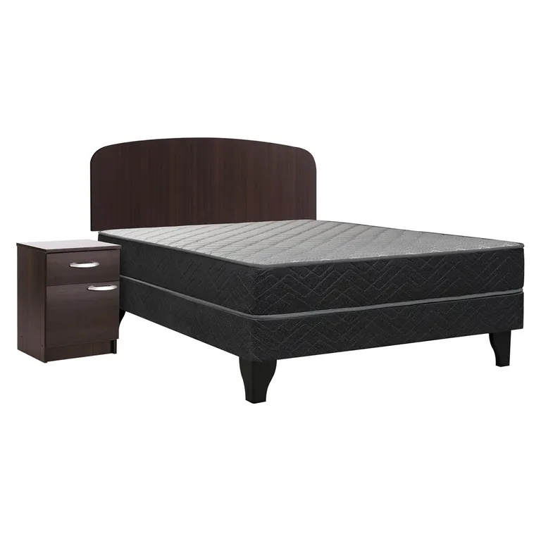 CELTA Cama Europea Apolo Black + Set Cordoba Full 1 Velador