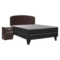 Cama Europea Apolo Black + Set Cordoba Full 1 Velador