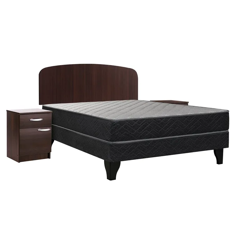 CELTA Cama Europea Apolo Black Full + Set Cordoba 2 Veladores