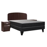 Cama Europea Apolo Black Full + Set Cordoba 2 Veladores