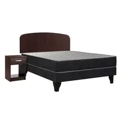 CELTA - Cama Apolo Black Full + Set Asturias 1 Velador