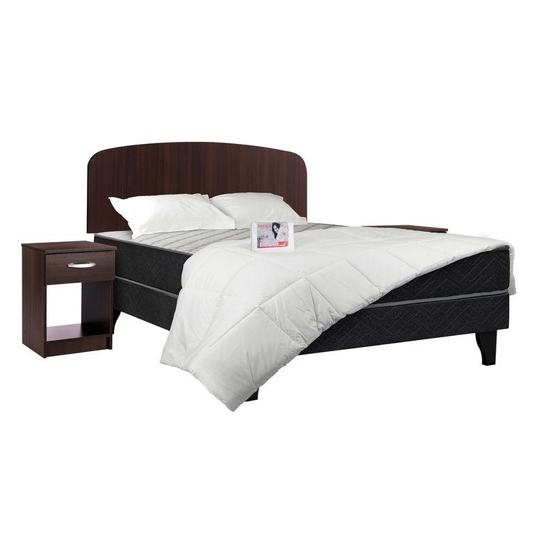 CELTA Cama Europea Apolo Black 2 plazas Set Asturias + Set Textil