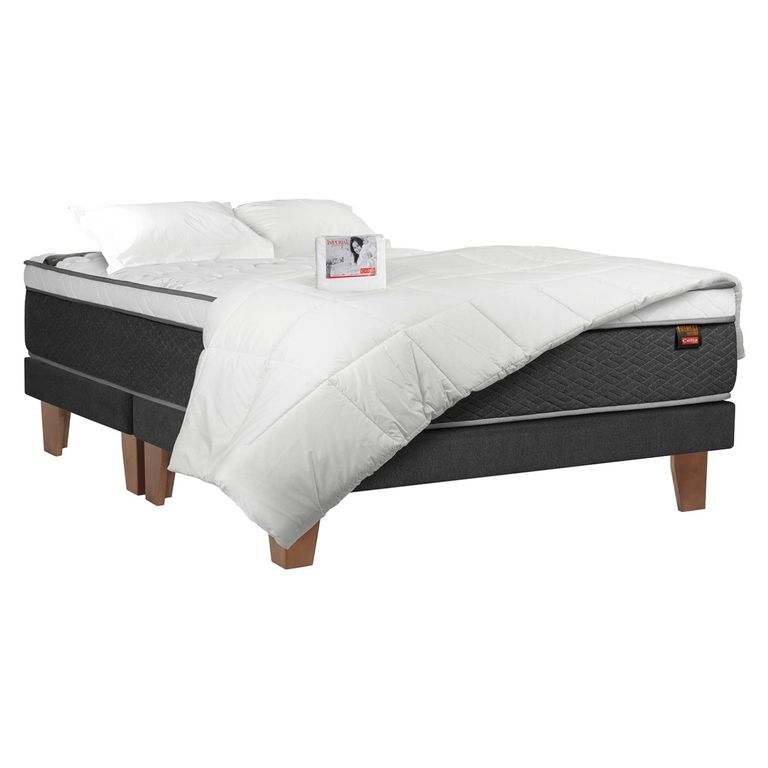 CELTA Cama Europea Everest + Textil 2 Plazas X 2 Mt. Base Dividida