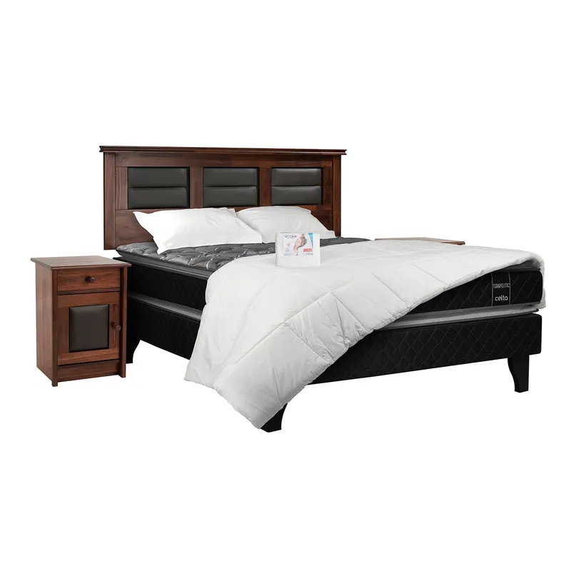 CELTA - Cama Europea Terapeutic + Set Villarreal + Textil 2 Plazas Celta