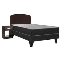 Cama Europea Apolo Black 1,5 Plazas + Set Asturias