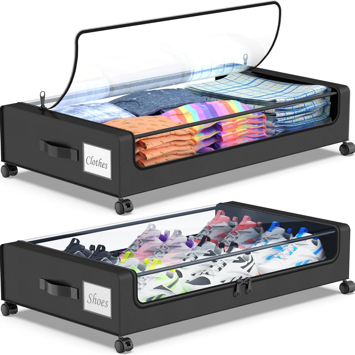 Cajas de almacenamiento organizadores de almacenamiento debajo de la cama, marca BLUEDREAMER - Foto Principal