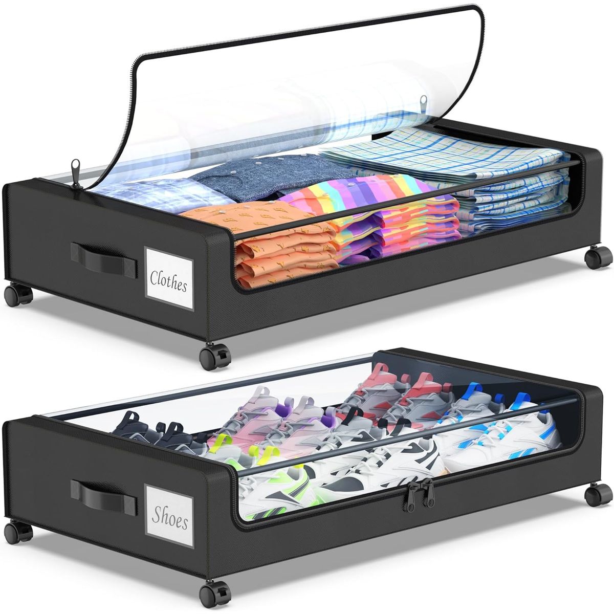Cajas de almacenamiento organizadores de almacenamiento debajo de la cama, marca BLUEDREAMER - Foto Principal