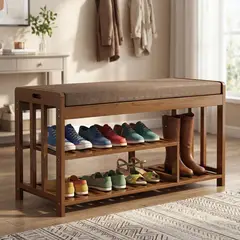 ROHE - Zapatero Organizador Banca Probador Bambú 90x27x45cm