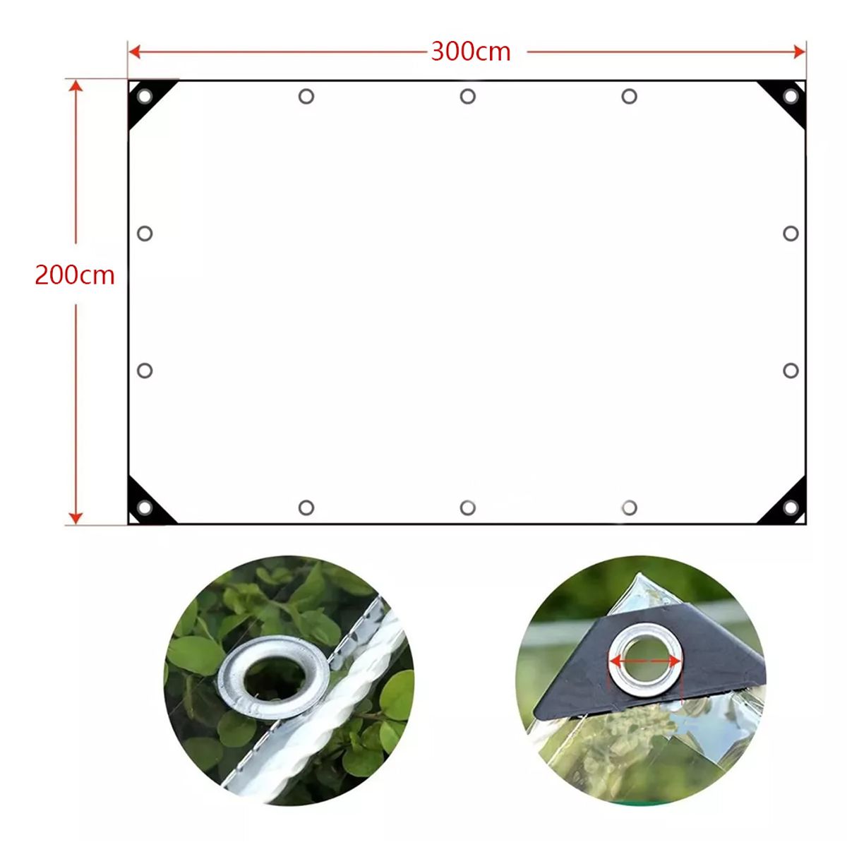 ATURE - Cortina Pvc Roller Cierre De Terraza Transparente 3m × 2m