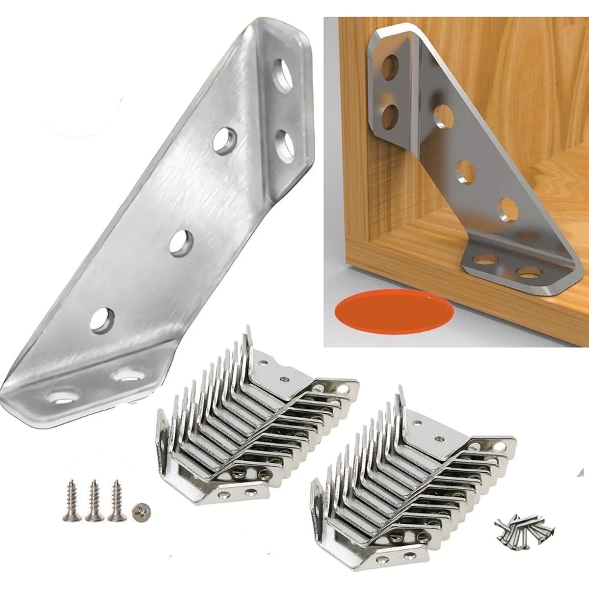 ATURE - 30pcs Conector De Esquina Muebles Acero Inoxidable Universal