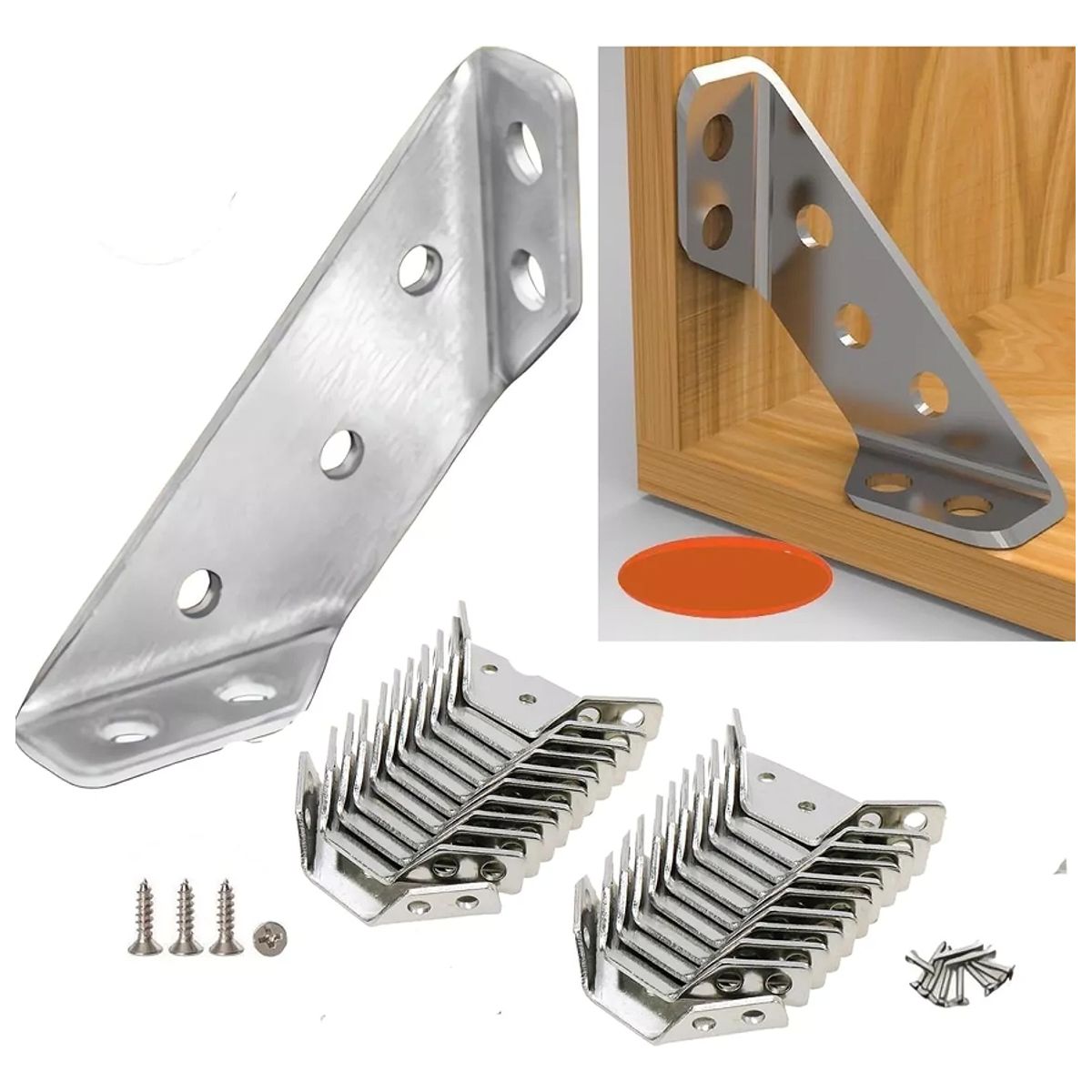 ATURE - 30pcs Conector De Esquina Muebles Acero Inoxidable Universal