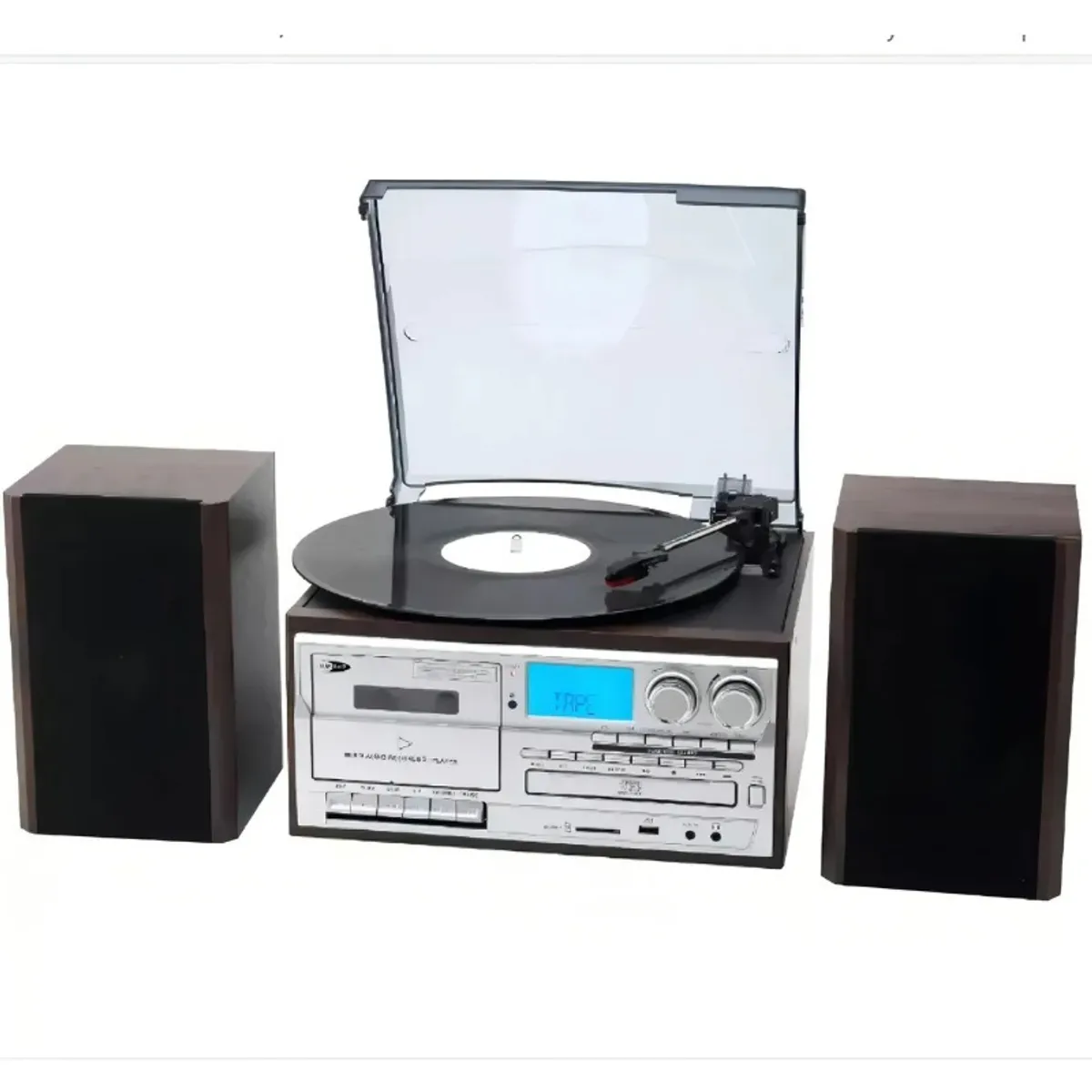 U BUY - Tornamesa Bluetooth Con Cd Y Cassette + Parlantes Externos
